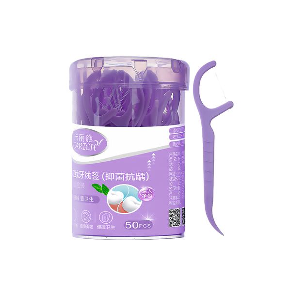 (Кол-во в коробке 72 шт) CARICH Двойная зубная нить (антибактериальная и противокариесная)