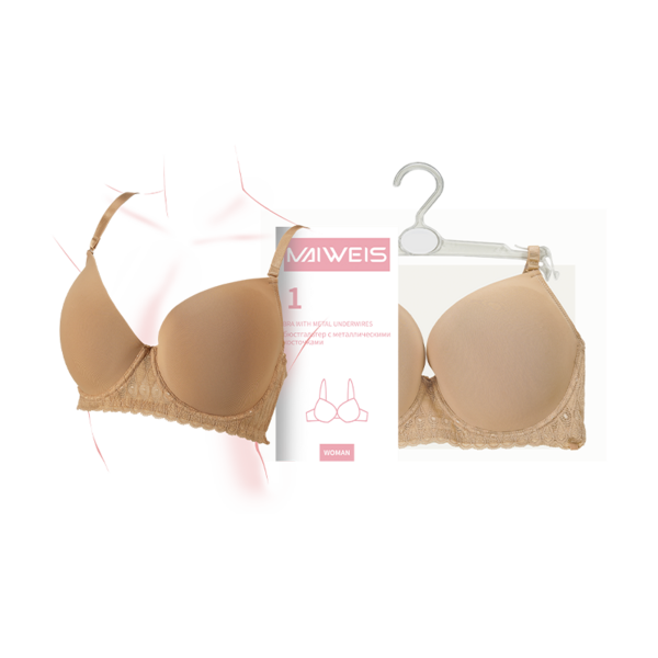 (Кол-во в коробке 12 шт) Женский цветной кружевной бюстгальтер Maiweis на косточках 80D/англо-русская версия
