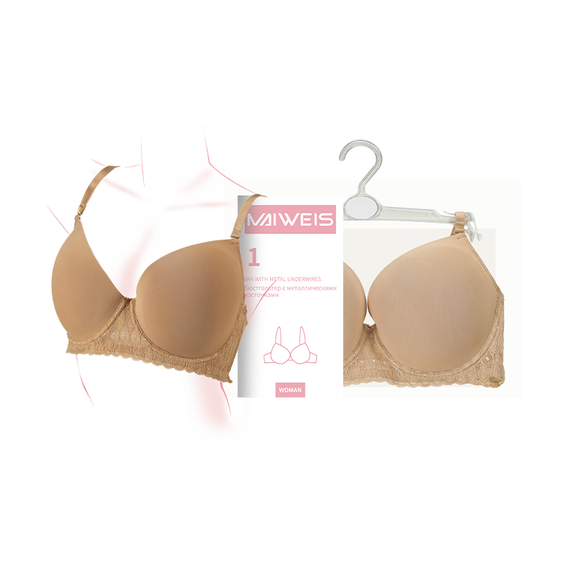 (Кол-во в коробке 12 шт) Женский цветной кружевной бюстгальтер Maiweis на косточках 80D/англо-русская версия